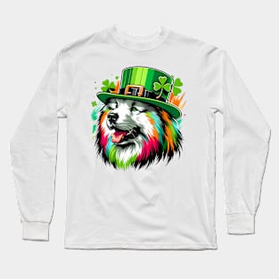 Eurasier Dog Celebrates Saint Patrick's Day Long Sleeve T-Shirt